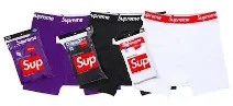 Supreme Boxer Shorts Purple Black White Pants