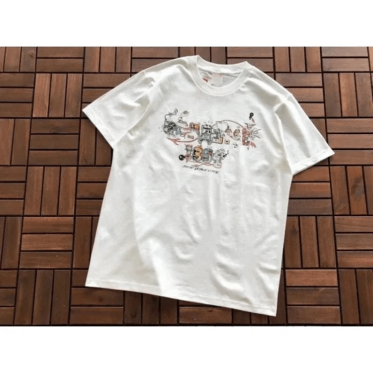 SUPREME SS24 VARSITY TEE, white & ash grey, men's