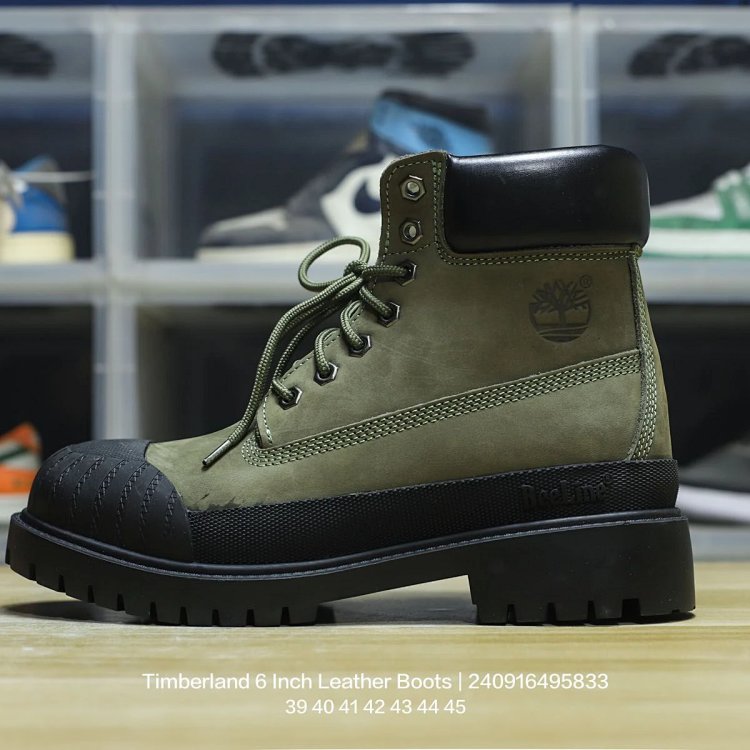 Timberland 6 Inch Leather Boots, Green, Shoes