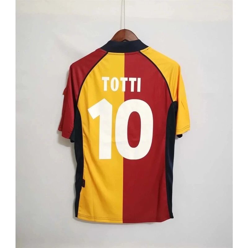 Totti #10 Soccer Jersey Red and Yellow