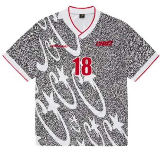 Travis Scott Cactus Jack Soccer Jersey Black and White T-Shirts