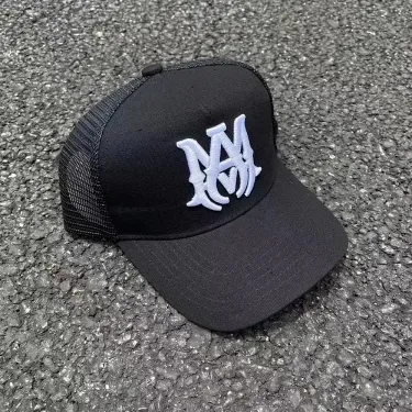 Trucker Cap with Monogram Logo, Black, Mise