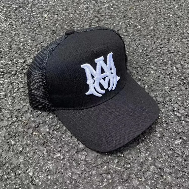 Trucker Cap with Monogram Logo, Black, Mise