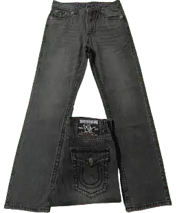 True Religion Straight-Leg Jeans Black Pants