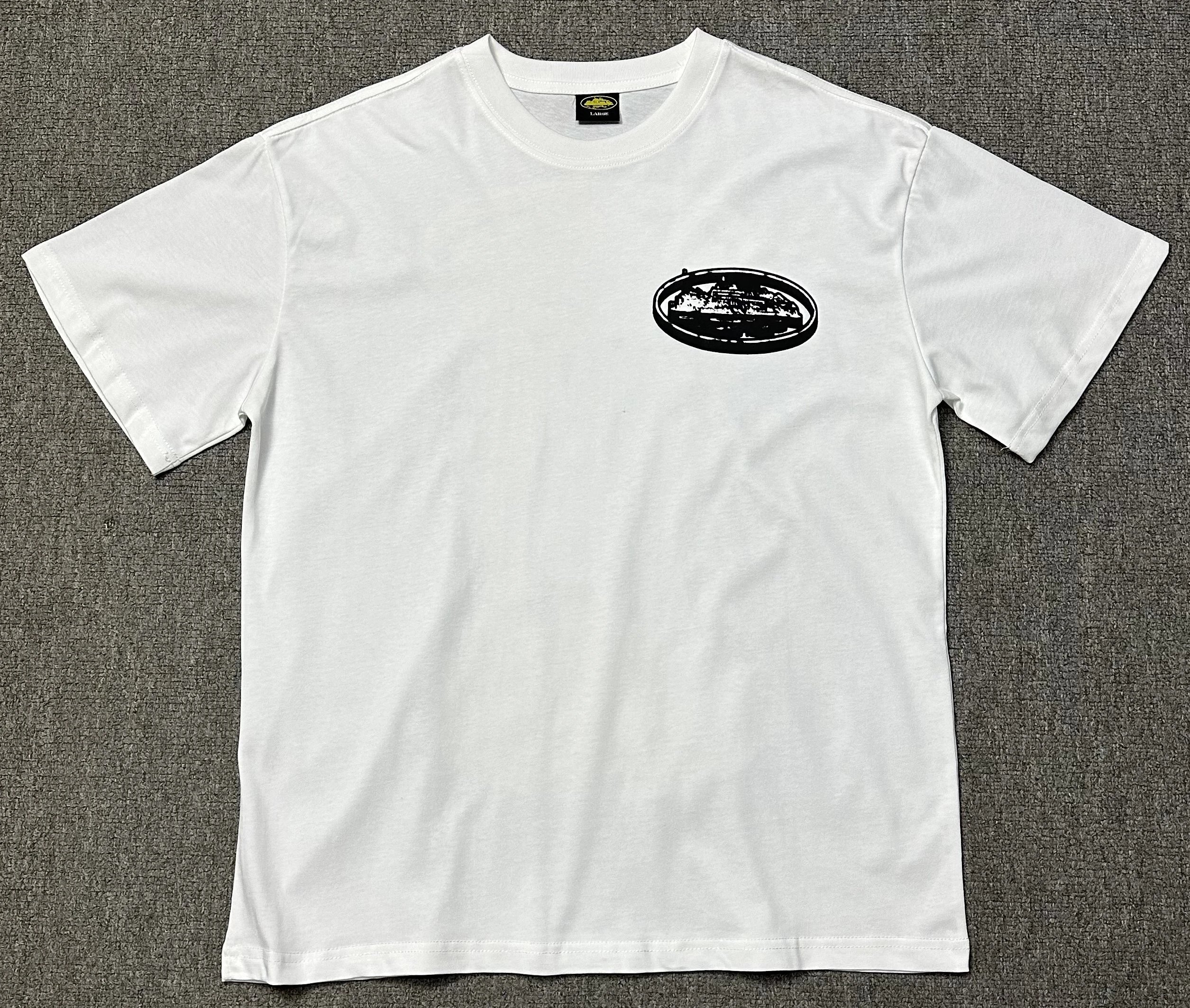 Kids Cotton T-shirt in White/Black with numbers-motif/logo-print