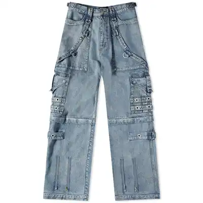 Utility Cargo Pants Washed Blue Pants