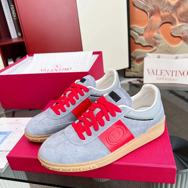 Valentino Garavani Low-Top Sneakers Light Blue/Red Shoes