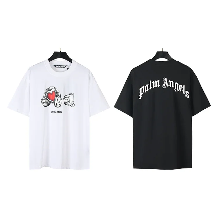 Palm Angels Men's Black T-shirt with Love Bear graphic