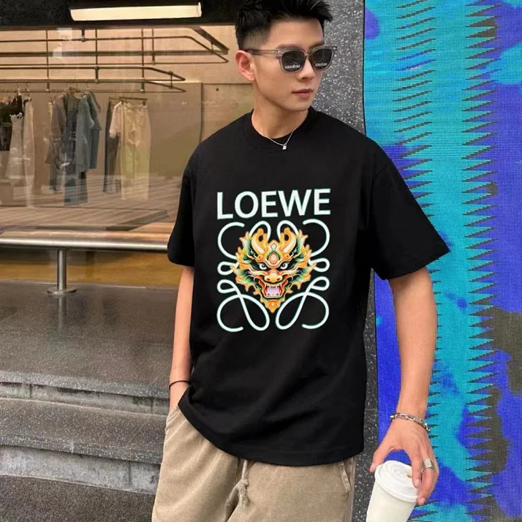 LOEWE Dragon Limited Edition Print Logo Cotton Short-Sleeve T-Shirt
