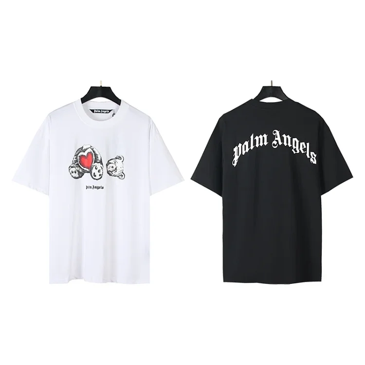Palm Angels Men's T-shirt with love bear graphic in black