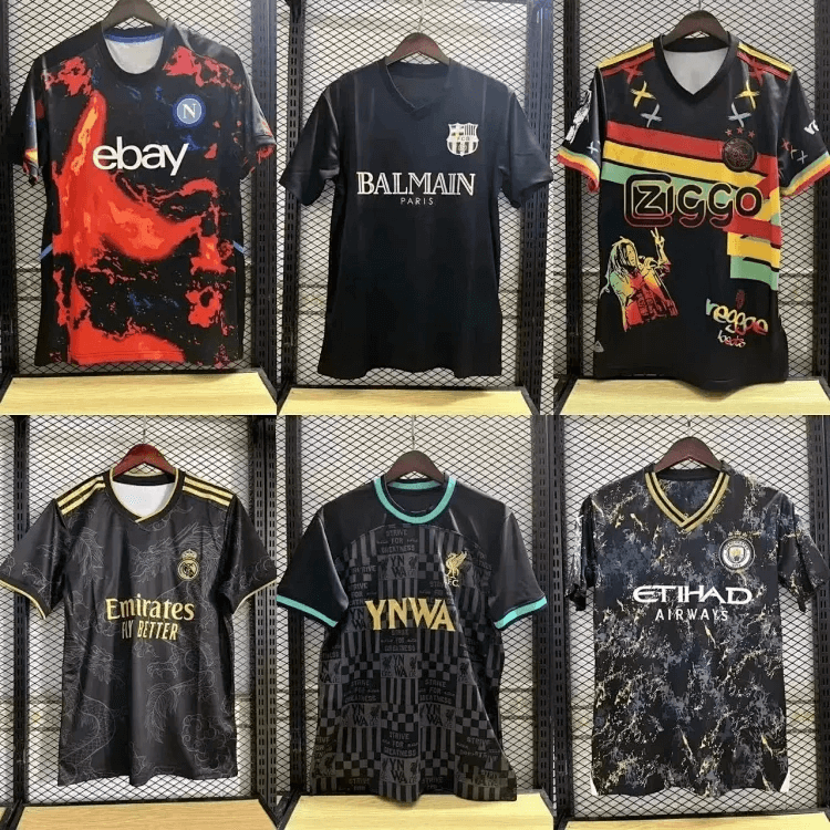 Various Football Jerseys Custom Design Black Red