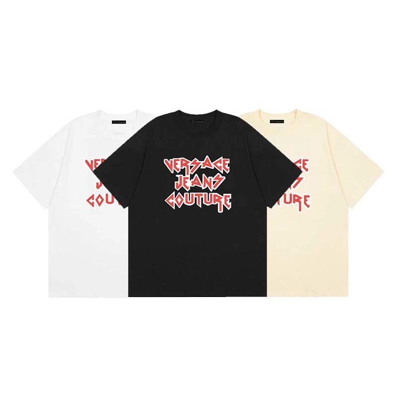 Versace Jeans Couture Graphic Logo T-Shirt White Black Beige