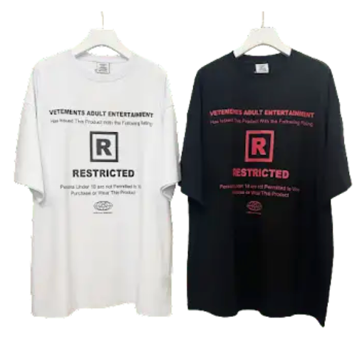 Vetements Restricted T-Shirt, White/Black, T-Shirts